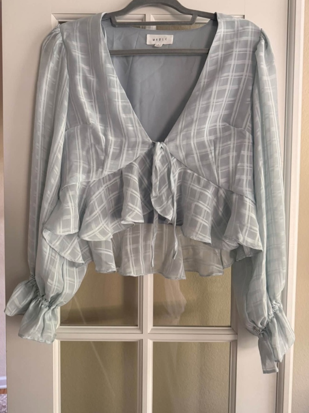 Mable | Pale Blue Flowy Top
